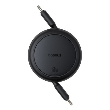 Baseus 倍思 最新型 Type C 60W PD超高速迷你捲盤充電線  1個  1m  黑色