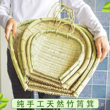 ✨可開發票#竹編筲箕洗菜盆瀝水籃菜籃子傢用竹製品簸箕收納筐廚房用品小百貨