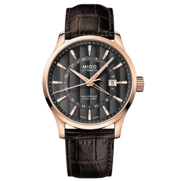 MIDO美度 官方授權 MULTIFORT先鋒系列 GMT兩地時間機械腕錶 新年禮物 推薦 送禮 42mm/M0384293606100