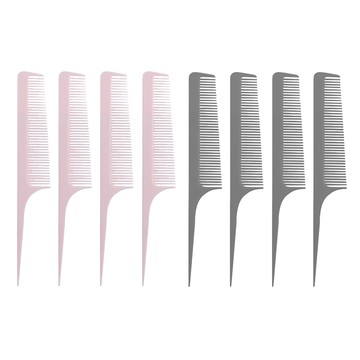 Gloss&Glow 口袋迷你尖尾梳8件組  粉色+灰色  1組