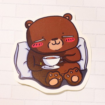 【慕白熊系列】午茶熊/ 防水貼紙
