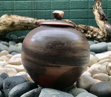 柴燒自然落灰亮彩陶罐 茶倉 招財聚寶盆罋 茶葉罐 置物罐 調味罐