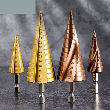 【限時特惠】寶塔鑽頭萬能螺旋階梯塔擴孔器不鏽鋼鐵鋁板金屬開孔器鑽頭多功能【折扣促銷】