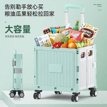 便攜式折疊購物車拉桿推車戶外露營車收納箱家用超市買菜小拉車