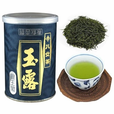 八女茶 岩?園製茶 玉露 銀王閣 100g 缶詰 福岡県産 八女玉露100％ 茶葉 お茶