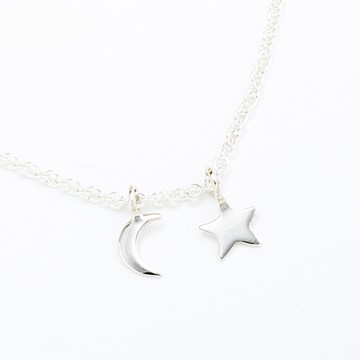 【Angel & Me】星月 星星 月亮 s925 純銀 項鍊 生日 情人節 禮物