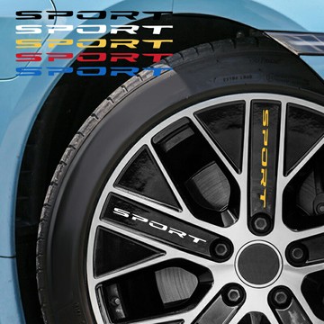 sport輪框貼紙 13cm4入 後照鏡貼紙 車門把手貼 汽車貼紙 輪圈貼紙 車輪貼紙 車貼【CW0409】普特汽車精品
