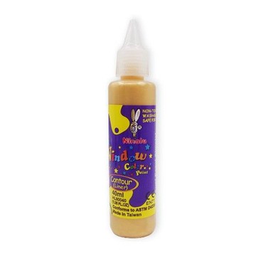 愛玩色創意館 - 彩繪玻璃貼單支圖框顏料-金色-40ml