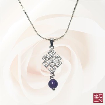 【金石工坊】氣質典雅紫水晶閃鑽項鍊