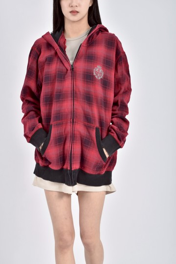 (L) hanf tan格紋紅色外套