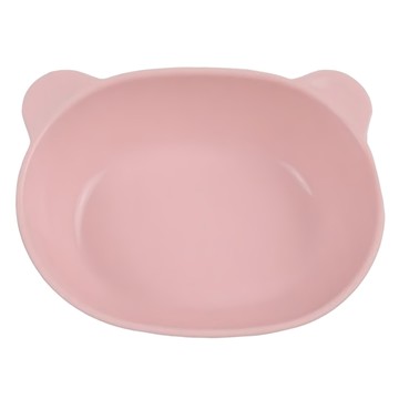 SiliPot 鉑金矽膠熊讚造型碗 學習餐碗  100%鉑金矽膠  韓國製造  不含BPA  豆沙粉  1個