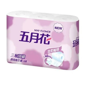 五月花三層捲筒衛生紙/0105034/200張/6捲/16串(共96捲)/箱