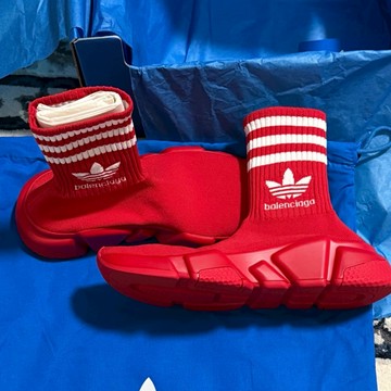 ADIDAS x BALENCIAGA SPEED SNEAKER 紅 白LOGO 襪套鞋 運動 休閒鞋
