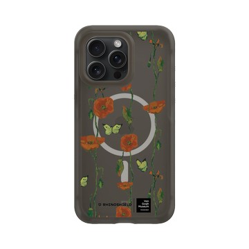 iPhone 15 Pro Max AirX 本質黑 - Van Gogh Museum - 蝴蝶和罌粟花 - 重複圖案