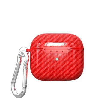 適用蘋果AirPods4代碳纖維紋路耳機套Airpods Pro2耳機保護殼鎖扣
