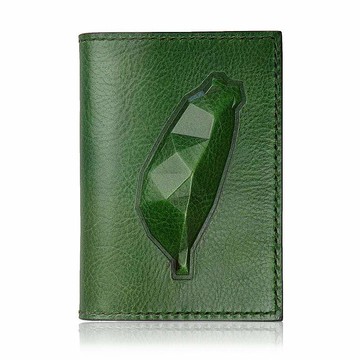 PIPILALA 立體植鞣護照套 台灣島 棕色