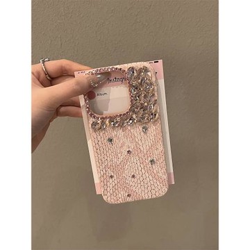 粉色堆堆鉆適用蘋果17手機殼新款iphone17套蘋果17promax全包蘋果16plus防摔蘋果15硅膠14外殼13奢華12女款11