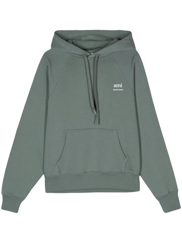 AMI Paris De Coeur Logo-Print Hoodie