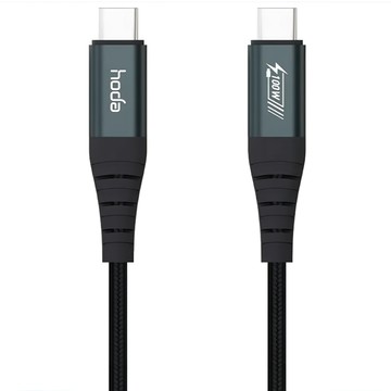 HODA 好貼 W3 USB-C to C 編織數據線 USB2.0 60W  2m  黑色  1條