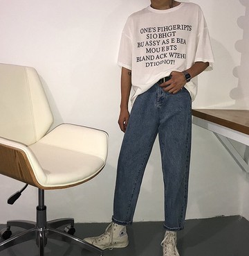 FINDSENSE H1夏季 新款 日本 嘻哈 字母印花 情侶款 時尚 寬鬆 潮牌 個性短袖 半袖T恤 潮男女 上衣