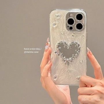 保護殼】輕奢ins高級感滴膠閃鑽鏡麵iPhone16promax手機殻蘋果15新款13142