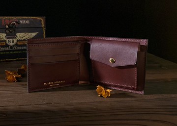 真皮零錢袋短夾 立體錢袋款