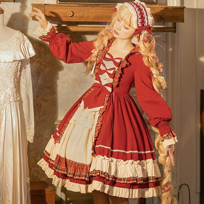 RE ARRIVAL/再入荷 ワンピース 童話柄 赤ずきん JSK 双子 ロリィタ ロリータ ケープ ワンピース
