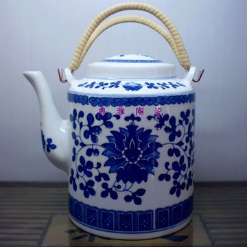 景德鎮陶瓷茶壺 青花提梁壺 茶具 瓷器茶杯 特價大號涼水壺 套裝1入