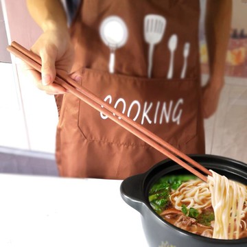 中式加長筷子炸油條家用油炸防燙實木筷長夾泡菜撈面火鍋田園風