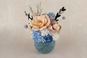 和風花語-藍夢想-日本檜木製實木花