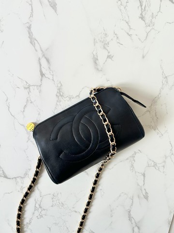 中古包 Chanel黑色小羊皮革斜背包 單肩包 側背包 二手包 古董包