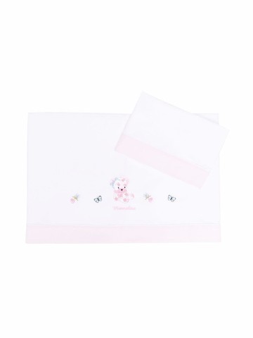 Monnalisa - logo embroidered blanket - kids - Cotton - One Size - White