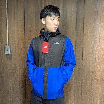 美國百分百【全新真品】The North Face 連帽外套 TNF 北臉 夾克 防風防水 戶外登山 黑/深藍 BB44