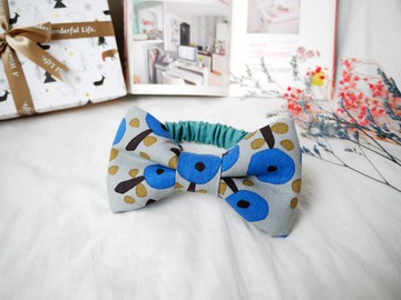 寶寶髮帶 嬰兒髮帶│立體蝴蝶結:::蘋果樹(藍)