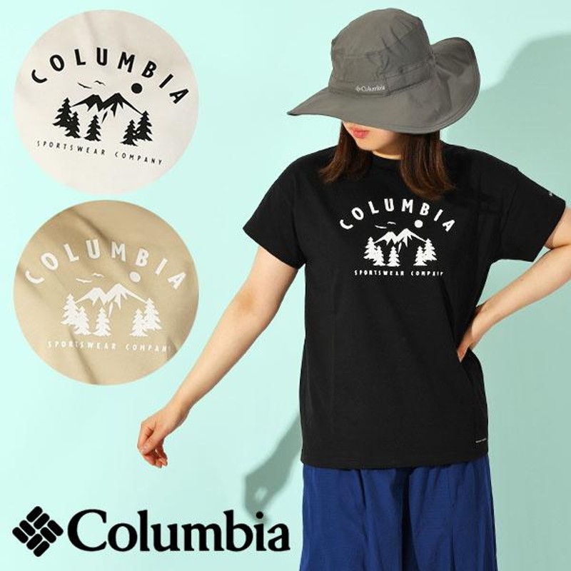 ゆうパケット対応可能！コロンビア 半袖Tシャツ Columbia レディース ヤハラフォレスト ロゴT UVカット 吸湿速乾 TEE PL0227  2024春夏新作 LINEショッピング