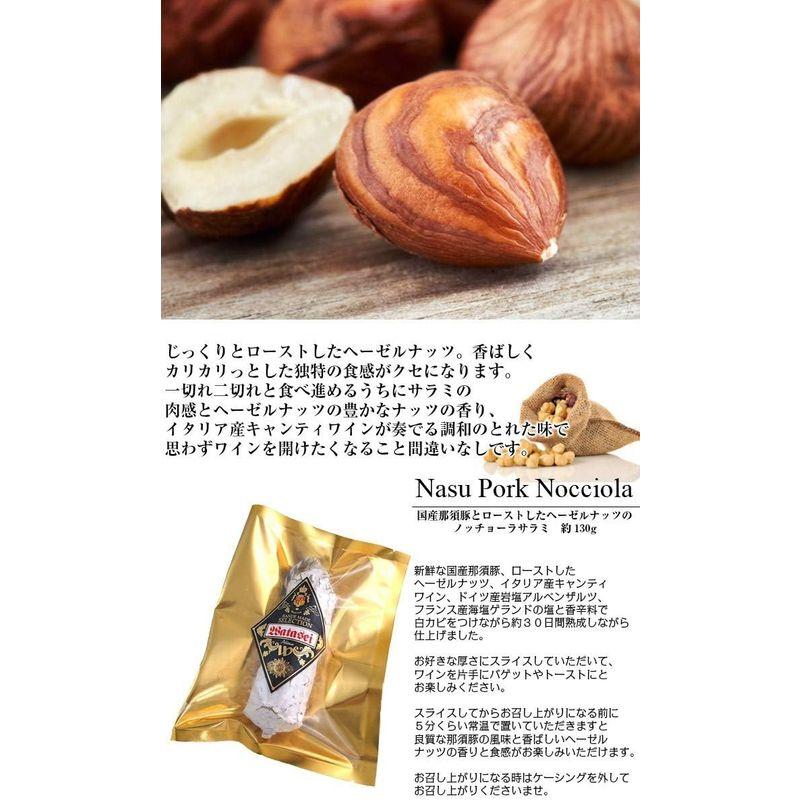 国産那須豚ヘーゼルナッツのノッチョーラ（ノッキオーラ）サラミ Nocciola Salami