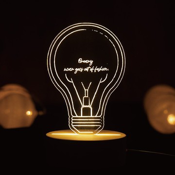 【摩力滋】客製冰晶壓克力燈泡造型小夜燈