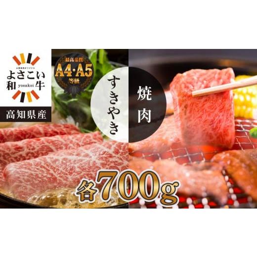 ふるさと納税 高知県 高知市 高知県産　よさこい和牛　すき焼き焼肉セット　各約700g