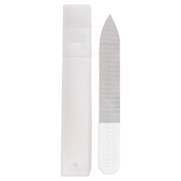 BEAUTY THREE 永和三美人 台灣公司貨 光澤感 玻璃亮甲銼刀 附收納盒  1支  白色