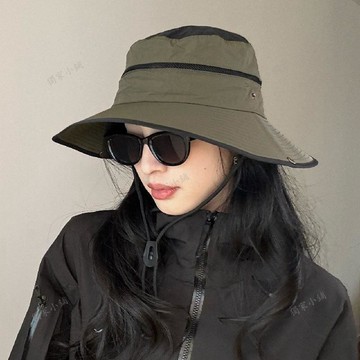 【臺灣出貨】大檐防曬登山遮陽帽子女春夏戶外徒步釣魚速乾透氣漁夫帽太陽帽男0408