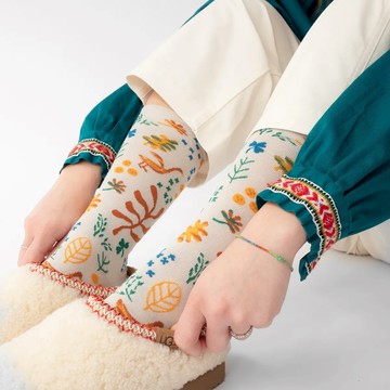 法國 Bonne Maison 蕨醒 純棉織襪