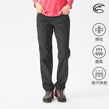 ADISI 女彈性快乾休閒長褲AP2291005｜極致黑