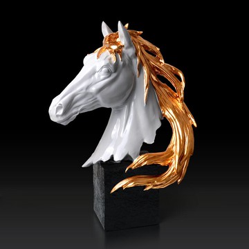 歐式客廳電視柜酒柜擺設辦公室馬頭擺件工藝品創意家居家裝飾品