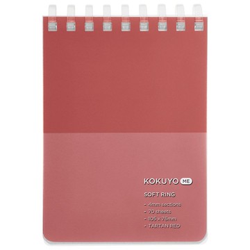 KOKUYO ME軟線圈筆記本/ A7/ 4mm/ 方格/ 跑道紅 eslite誠品