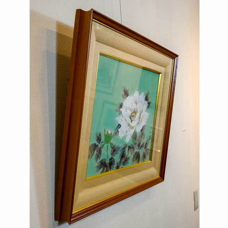 絵画 日本画 杉崎芳章「富貴花-牡丹-」額入り F8 日本の名画 壁