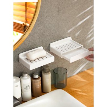 肥皂盒置物架壁掛式家用浴室衛生間雙層瀝水香皂盒抽屜免打孔架子