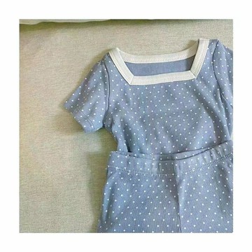 Mini baby🌷夏季男女寶寶方領休閒薄款上衣短褲家居服套裝嬰兒舒適睡衣兩件套