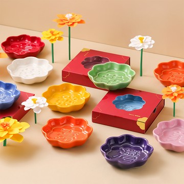 【Mao's樂陶陶】花見祝福 顯影醬油碟雙入禮盒組 | 結婚 | 入厝 | 感謝 | 生日禮物