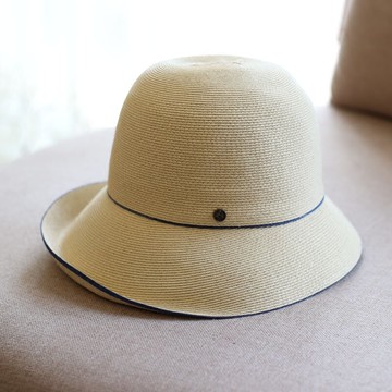 夏日系簡約細辮優雅可折疊盆帽漁夫帽子草帽女士帽子時尚潮 百搭1入