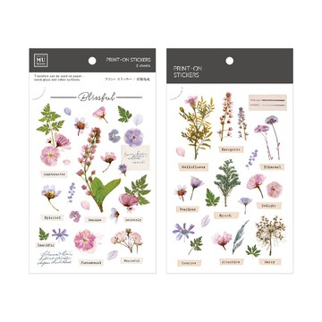 【Print-On Stickers 轉印貼紙】no.104-花草標本集 | 花草系列